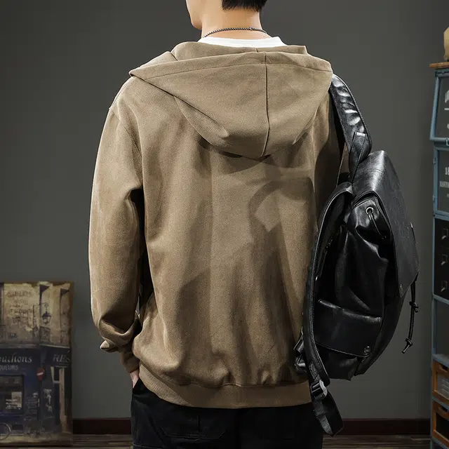 前进牛 学院风美式经典复古潮流百搭户外运动休闲外套卫衣 男款