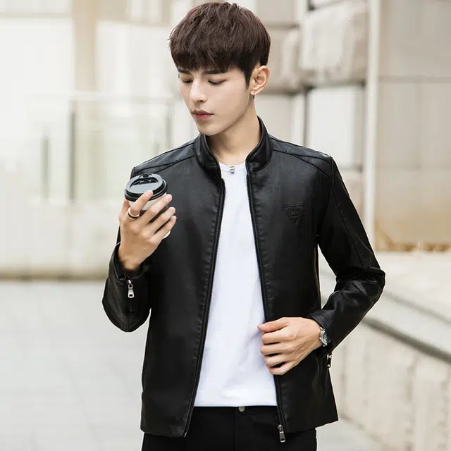 金盾 薄外套机车服潮流韩版休闲百搭薄款修身立领夹克 男款