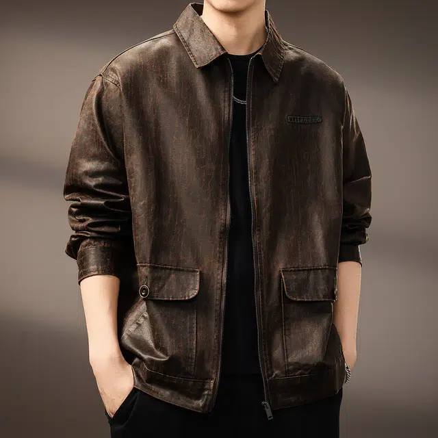 贵色 美式潮流时尚潮牌高街痞帅机车风穿搭休闲工装夹克上衣皮衣 男女同款