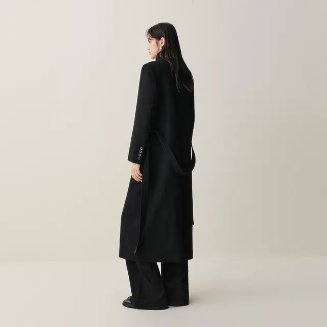 太平鸟 甄绒系列直筒呢子宽松长款简约时尚外套大衣 女款