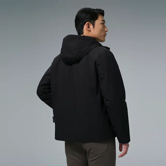 利郎 品位商务多孔膜可脱卸帽纯色时尚都市保暖冬季拒水羽绒服 男款
