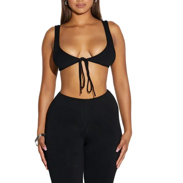 NAKED WARDROBE V-Neck Strap Crop Top NW