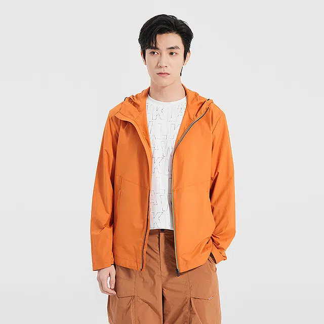 利郎 商务休闲纯色简约百搭防晒服 男款 橙色