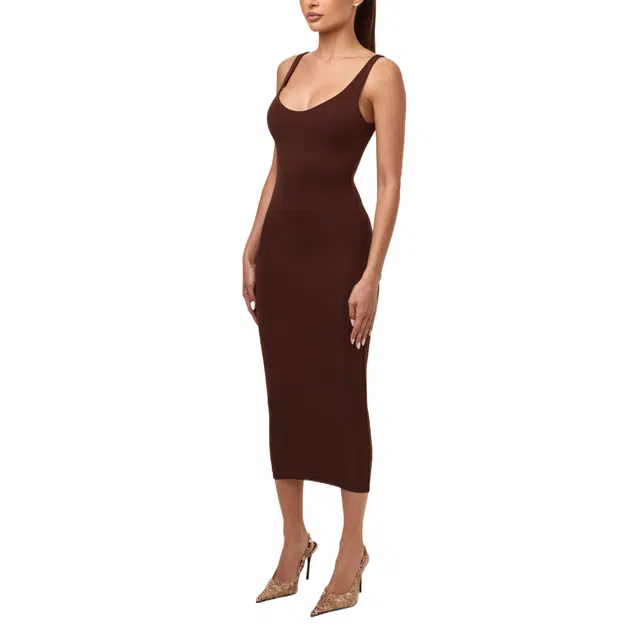 NAKED WARDROBE NW SCULPT TANK MIDI DRESS