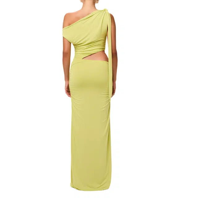 NAKED WARDROBE Smooth Off-Shoulder Asymmetric Dress
