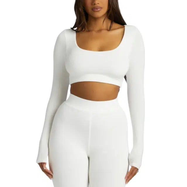 NAKED WARDROBE Scoop Sculpt Crop Top NW