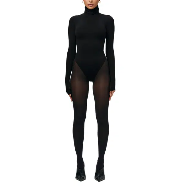 NAKED WARDROBE Turtleneck Bodysuit NW