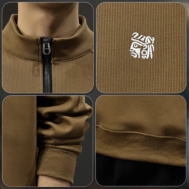 前进牛 美式经典复古潮流立领户外百搭卫衣 男款