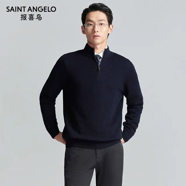 SAINT ANGELO Trendy Half Turtleneck Sweater