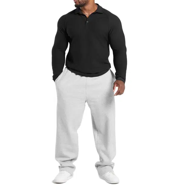 GYMSHARK Long Sleeve WafflePolo