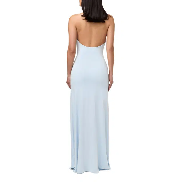 NAKED WARDROBE Smooth Halter Cowl Maxi Dress