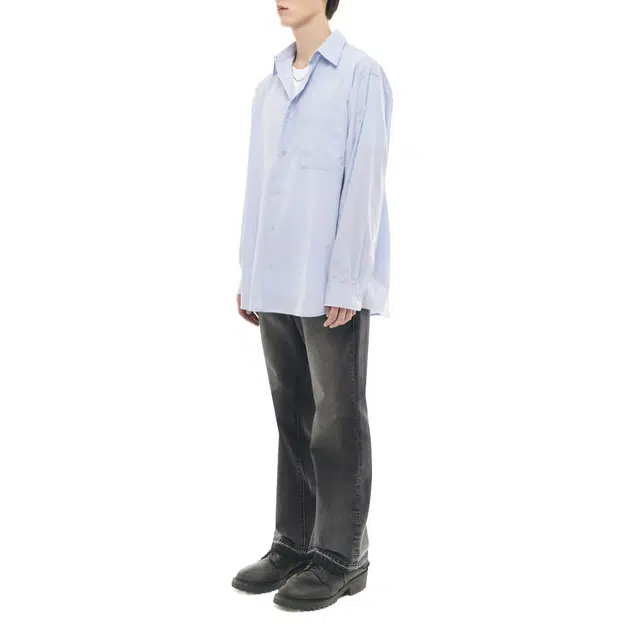 BESLOW LOOSE FIT CREASE COTTON SHIRTS