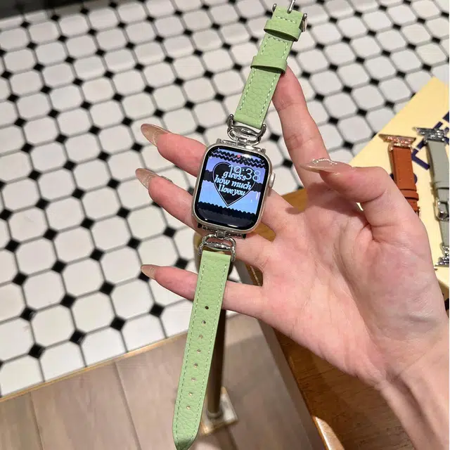 老佳 苹果适用 手表表带 皮质材质 螃蟹扣皮质表带男女通用