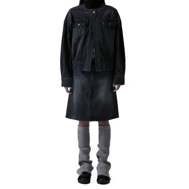 TREEMINGBIRD One Button Denim Set-up Jacket