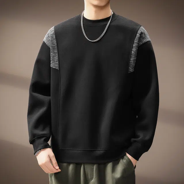 贵色 高端日系潮流城市机能设计感撞色拼接重磅宽松百搭废土风休闲上衣卫衣 男女同款