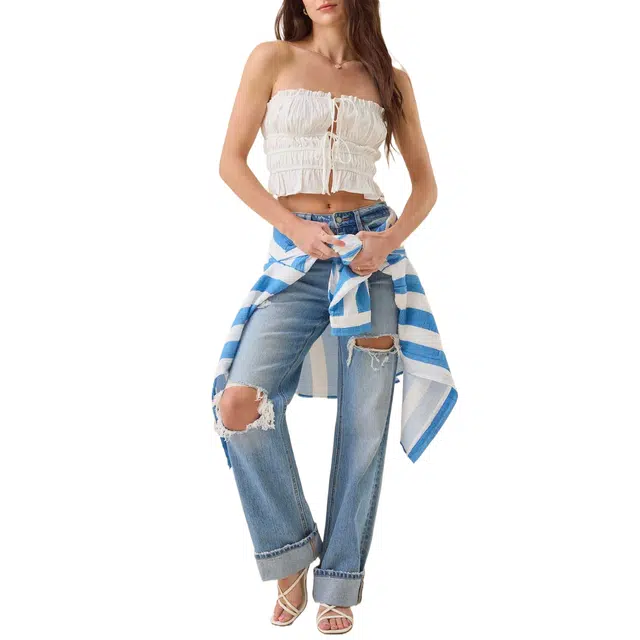 ALTAR'D STATE Tie Front Tube Top Frannie