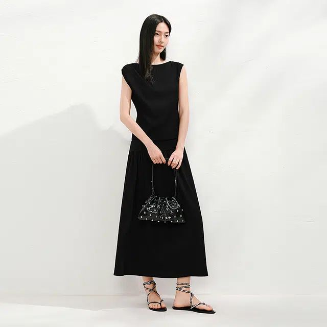 玖姿安娜蔻 时尚时尚简约通勤百搭休闲套装 女款 素黑