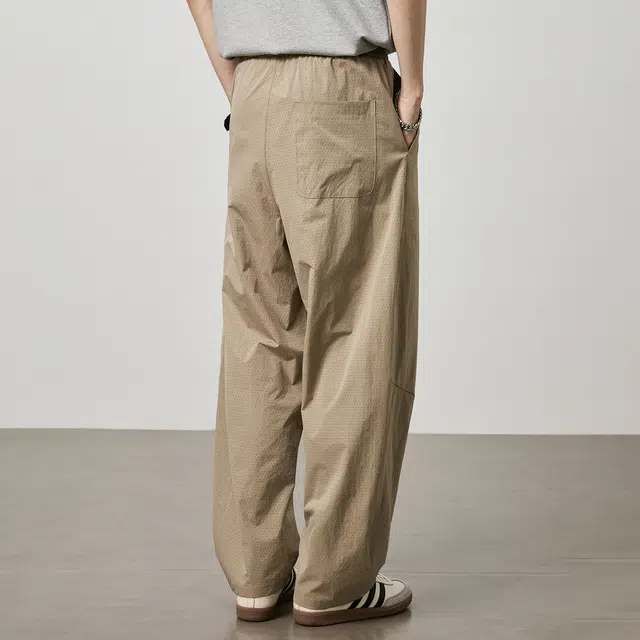 童先森 网眼速干宽松垂坠感潮流潮牌直筒休闲裤 男款