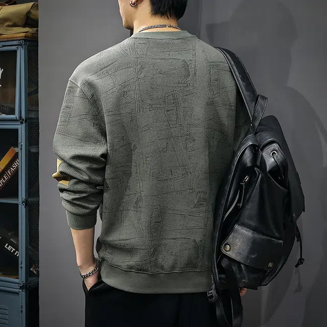 前进牛 美式复古经典潮流重磅极简风秋季潮牌宽松长袖休闲户外百搭上衣卫衣 男款