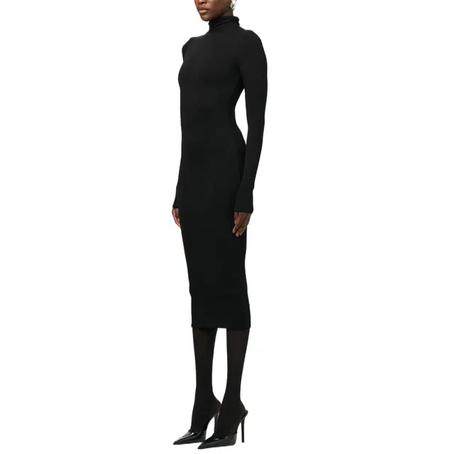 NAKED WARDROBE Turtleneck Midi Dress
