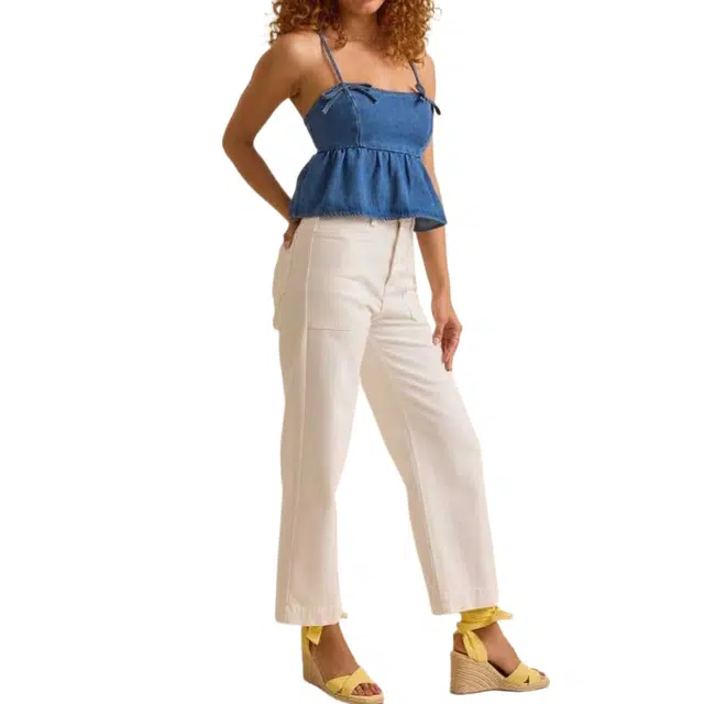 ALTAR'D STATE Lakin Babydoll Bow Strap Tank