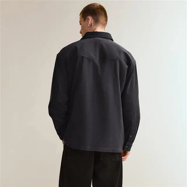 佐丹奴 衬衫式外套纯棉灯芯绒翻领简约教练夹克 男款