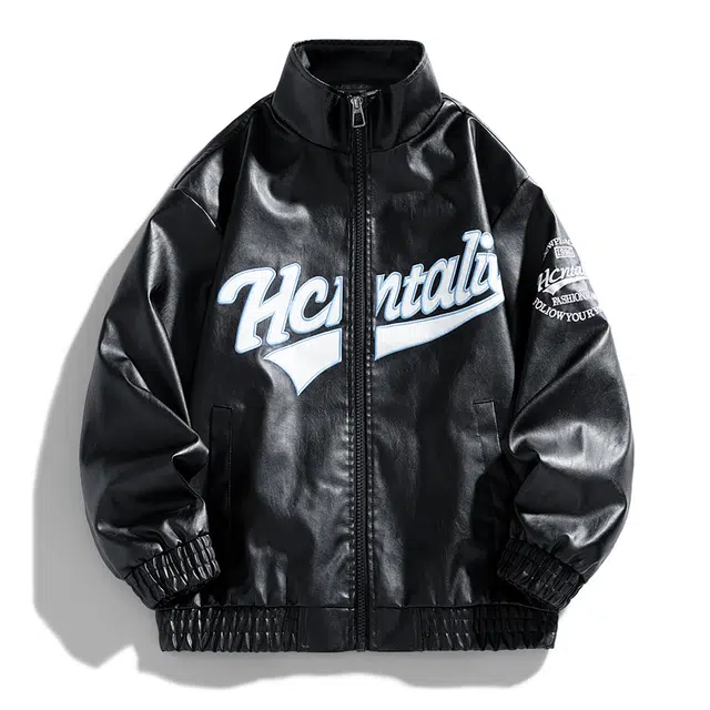 金盾 春秋季机车服时尚潮流刺绣立领夹克外套 男款