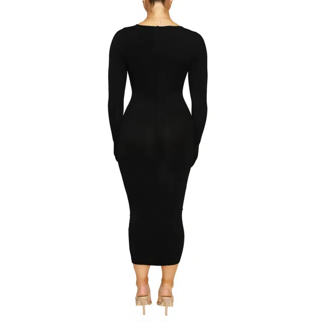NAKED WARDROBE Contour Midi Dress Snatched