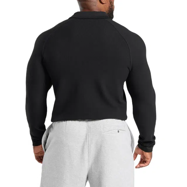 GYMSHARK Long Sleeve WafflePolo