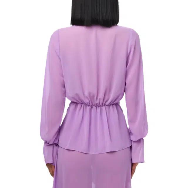 NAKED WARDROBE Plunge Wrap Top Chiffon