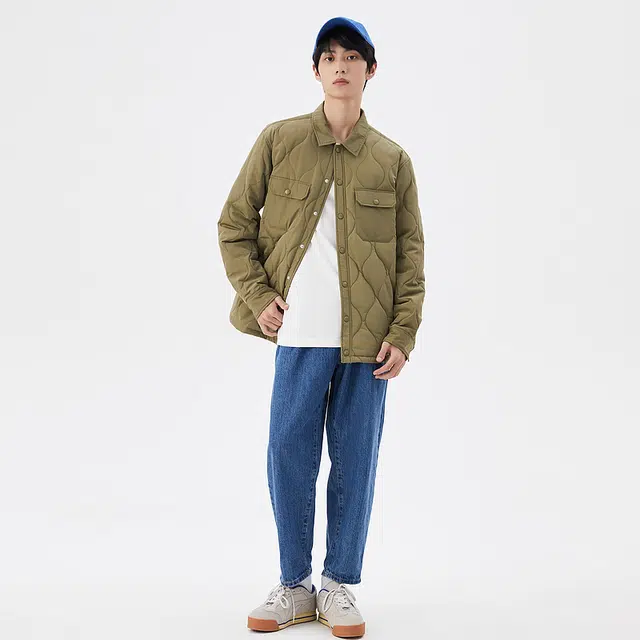 美特斯邦威 国潮刺绣工装夹克棉服 男款