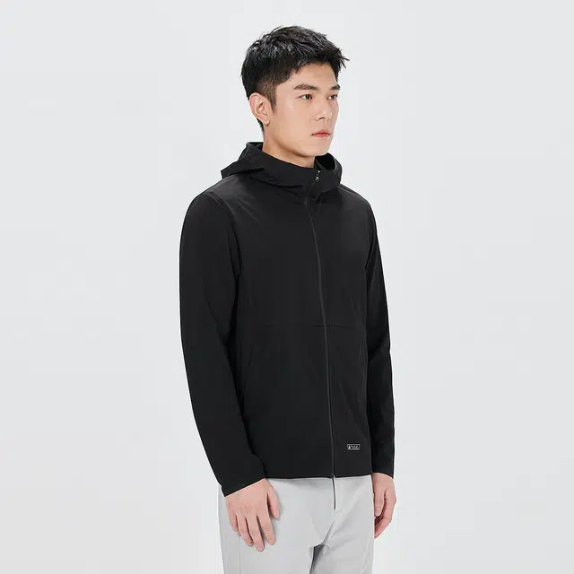 利郎 轻薄商务休闲连帽纯色空调服皮肤衣夹克外套 男款