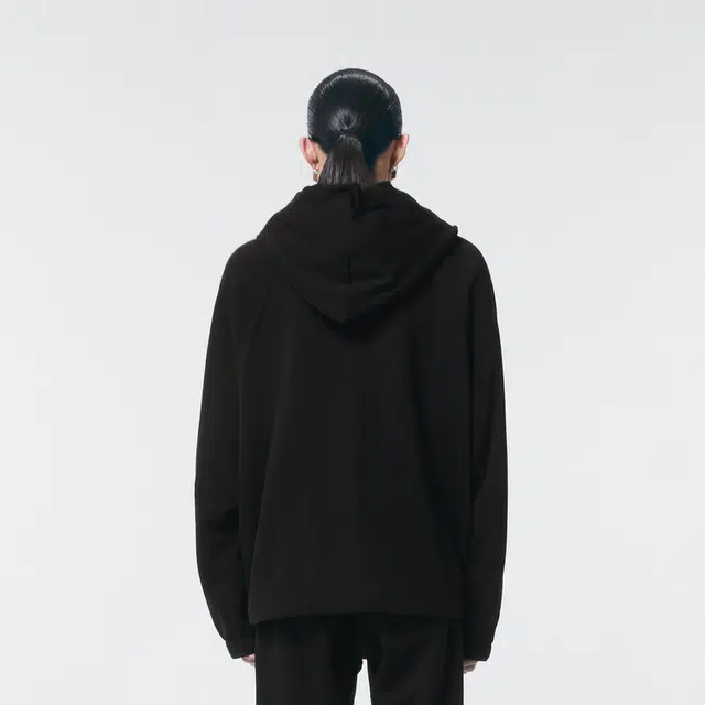速写 复古运动条纹针织拼接连帽套头卫衣 男女同款 本黑