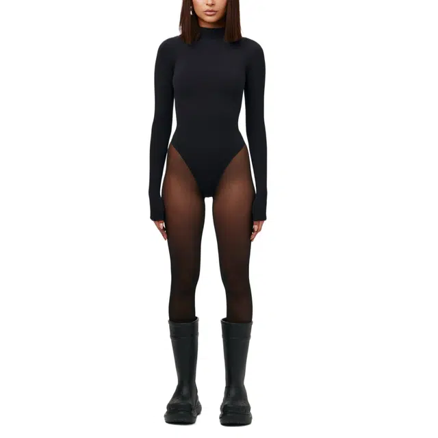 NAKED WARDROBE Seamless Ribbed Bodysuit Fluid Sculpt