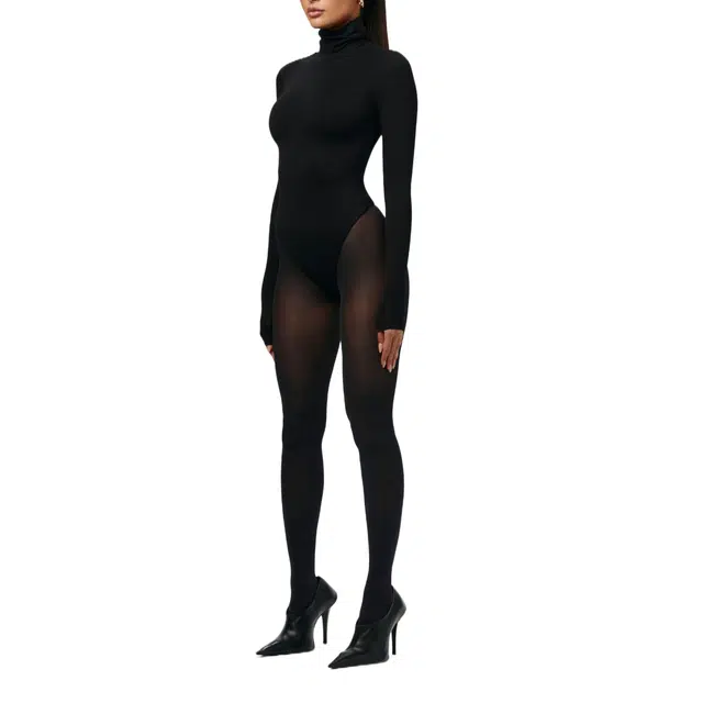 NAKED WARDROBE Turtleneck Bodysuit NW