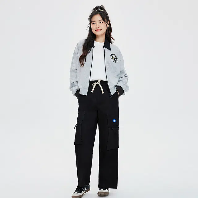 美特斯邦威 美式休闲夹克百搭开衫长袖外套卫衣 女款