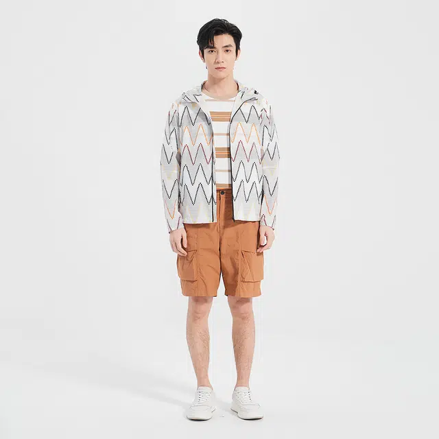 利郎 时尚都市潮流印花轻薄款连帽防紫外线夏季防晒服 男款
