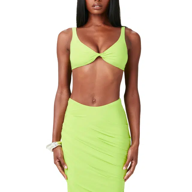NAKED WARDROBE Twist Tank Crop Top Hourglass