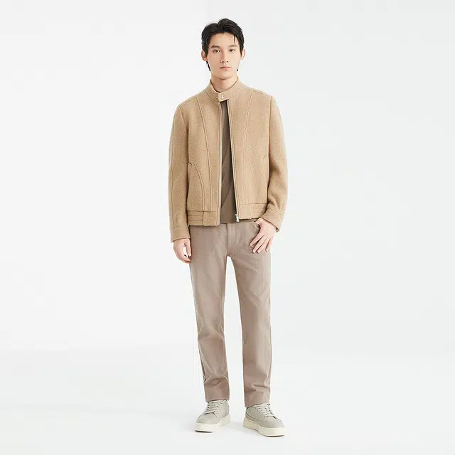 利郎 纯色商务休闲百搭立领长袖大衣 男款