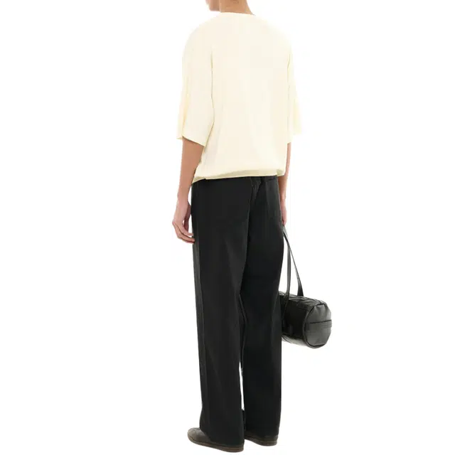 BESLOW FINE KNIT HALF SLEEVE CARDIGAN IVORY