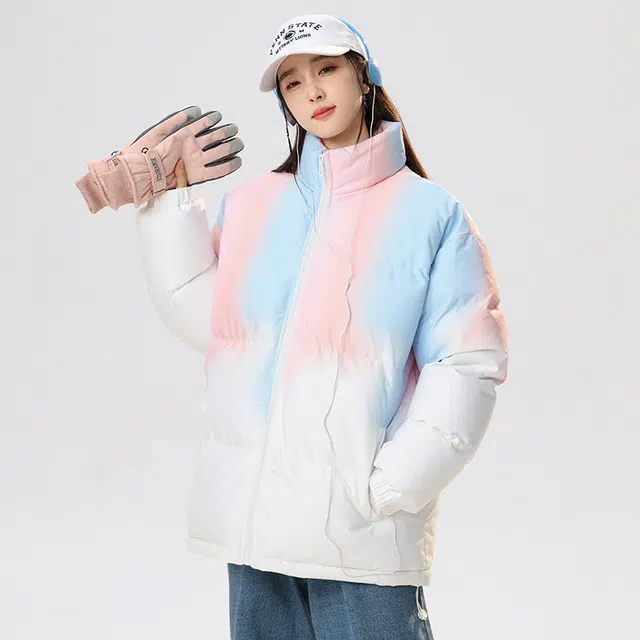 金盾 韩版保暖宽松情侣棉衣假两件连帽棉服 男款