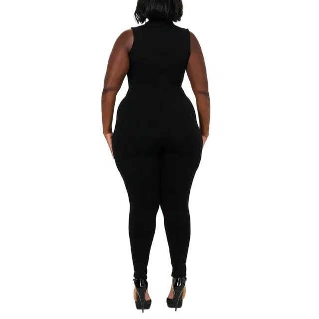 NAKED WARDROBE Sleeveless Sculpt Jumpsuit CURVE NW