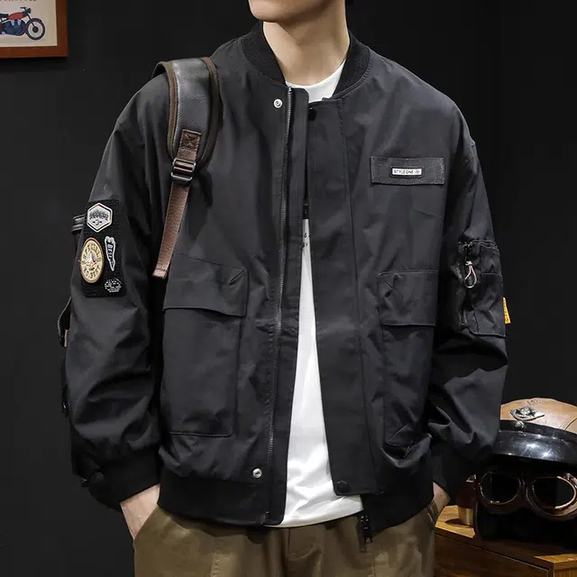 炳盛  夹克男工装大码休闲飞行服秋季户外防风外套上衣棒球服 男女同款