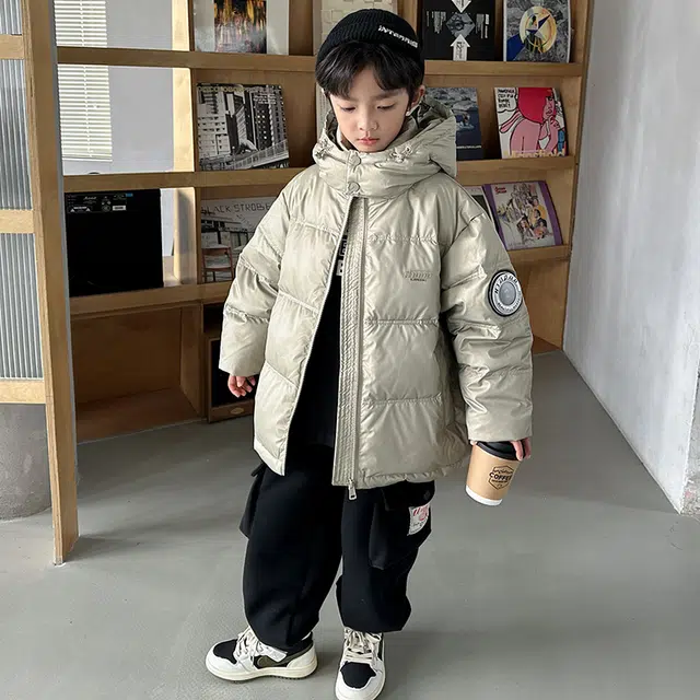雅鹿棉衣 连帽舒适简约长袖洋气 银色 青少年