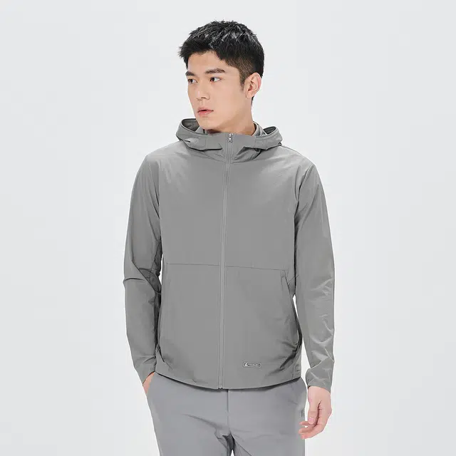 利郎 轻薄商务休闲连帽纯色空调服皮肤衣夹克外套 男款