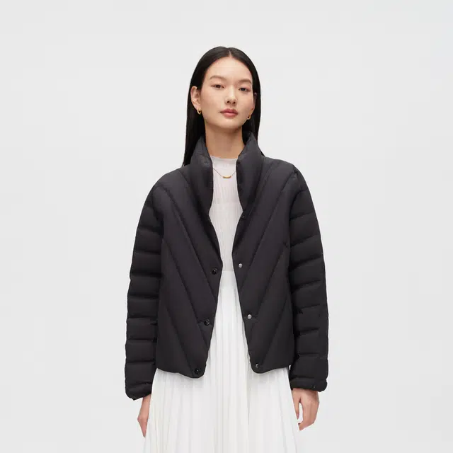 波司登 纯色立领绗缝轻薄短款羽绒服 冬季 女款