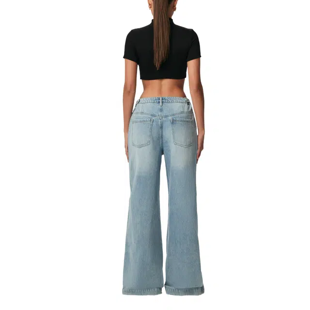NAKED WARDROBE Palazzo Wide Leg Jeans Denim