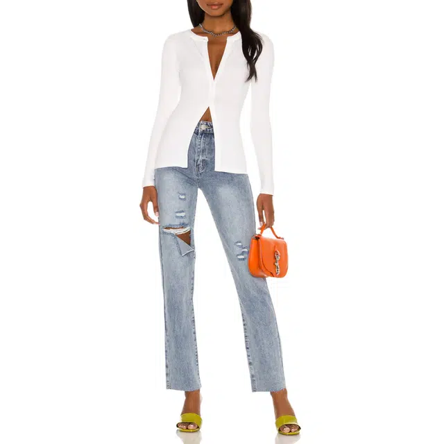 SUPERDOWN Sasha Button Top