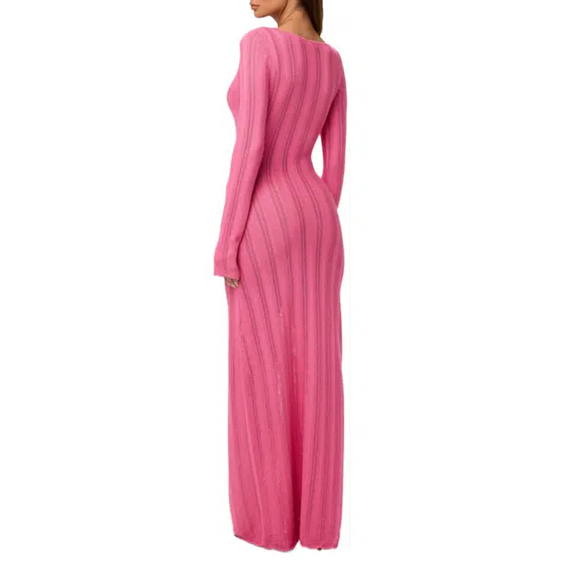 NAKED WARDROBE Knit V-Neck Maxi Dress