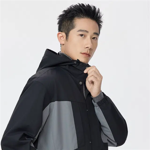 佐丹奴 撞色破骨连帽多口袋梭织外套夹克 男款